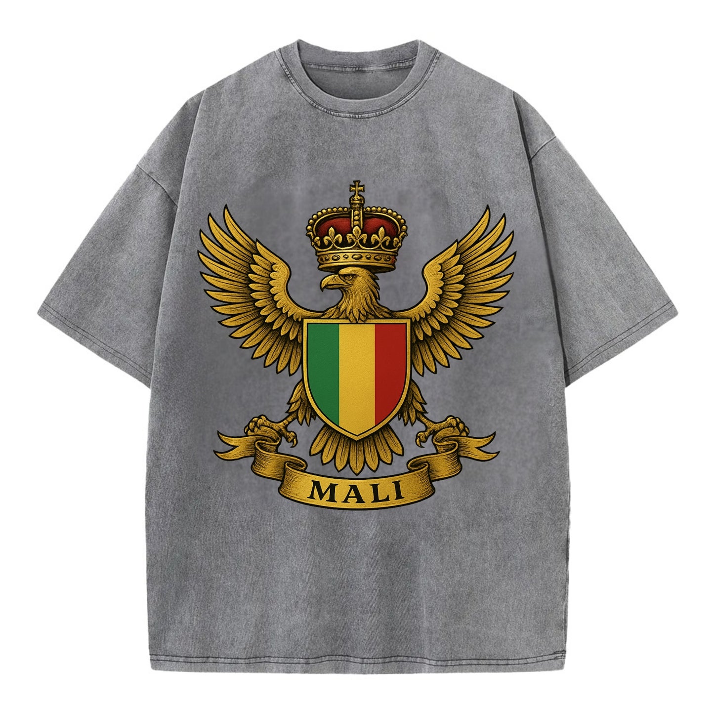 Mali Royal Logo  - Vintage T-shirt - Grey