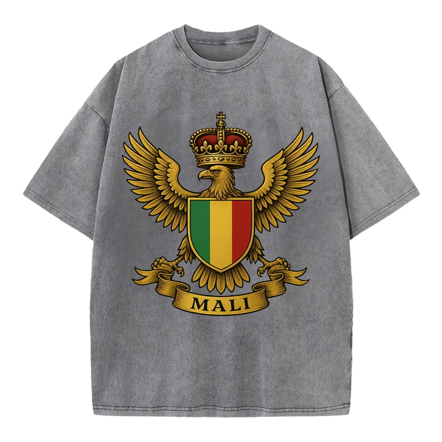 Mali Royal Logo  - Vintage T-shirt - Grey