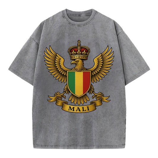 Mali Royal Logo  - Vintage T-shirt - Grey