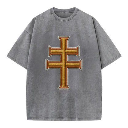 Patriarchal Cross - Vintage T-shirt - Grey