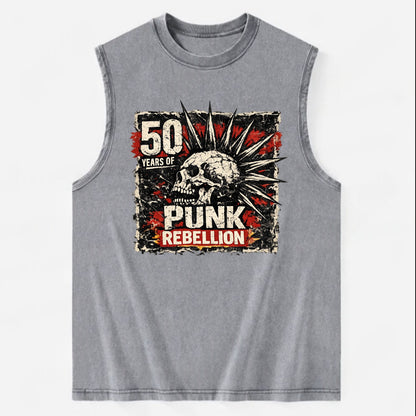 MOHAWK RISING | Spiked hair silhouette | Liberty spikes | Punk identity | - Vintage Washed Tank - Grey