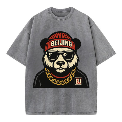 Beijing Panda - Vintage T-shirt - Grey