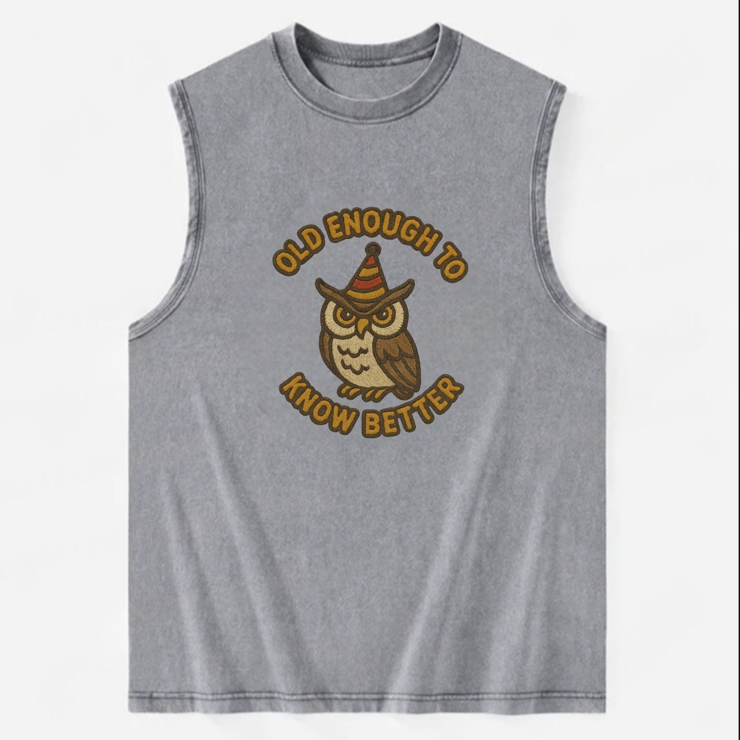 Old Enough To Know Better  - Vintage Washed Tank - Grey