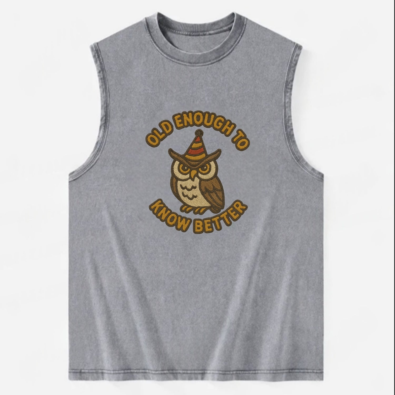 Old Enough To Know Better  - Vintage Washed Tank - Grey