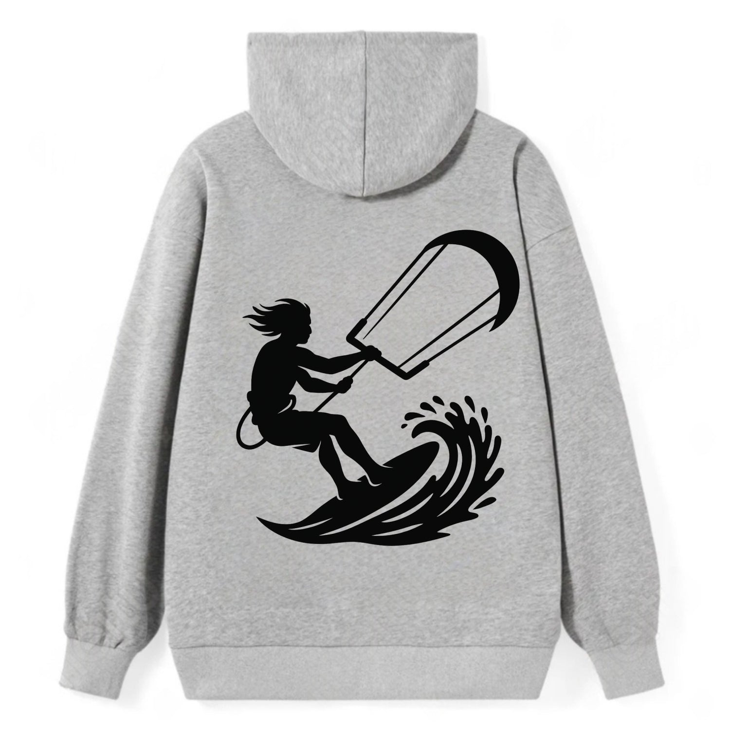 Kite surfer riding wave - Classic Pullover Hoodie - Grey