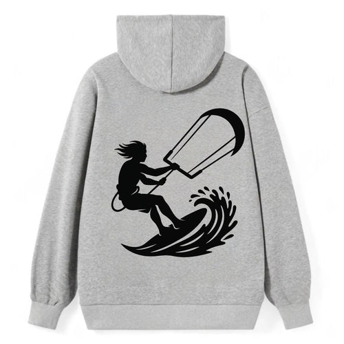 Kite surfer riding wave - Classic Pullover Hoodie