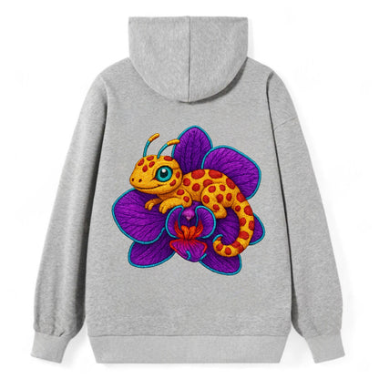 Leopard Orchid - Classic Pullover Hoodie - Grey