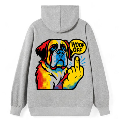 Saint Bernard with gentle giant face and droopy jowls, huge paw raised - Classic Pullover Hoodie - Grey