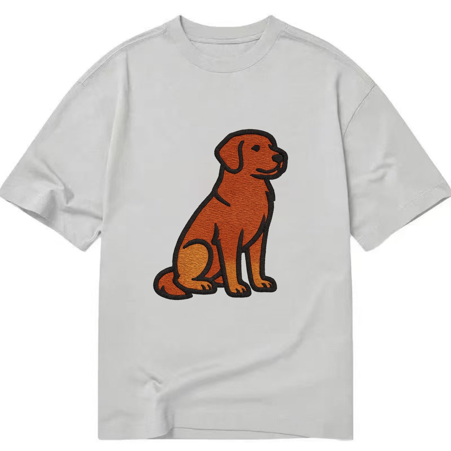 Nova Scotia Duck Tolling Retriever - Red embroidered pose - Classic T-shirt - Grey