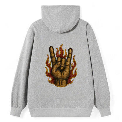 Devil Horns  - Classic Pullover Hoodie - Grey