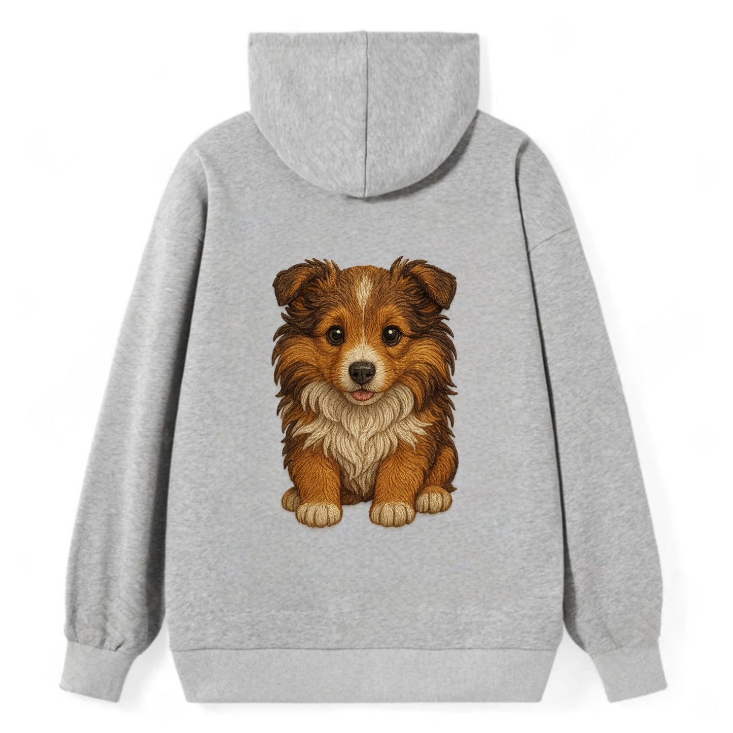 Baby Shetland Sheepdog Puppy - mini collie look, flowing mane, - Classic Pullover Hoodie - Grey