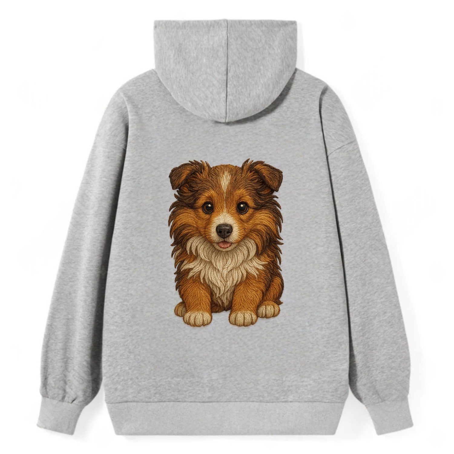Baby Shetland Sheepdog Puppy - mini collie look, flowing mane, - Classic Pullover Hoodie - Grey