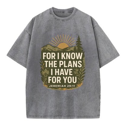 Jeremiah 29:11 Sunrise - Vintage T-shirt - Grey