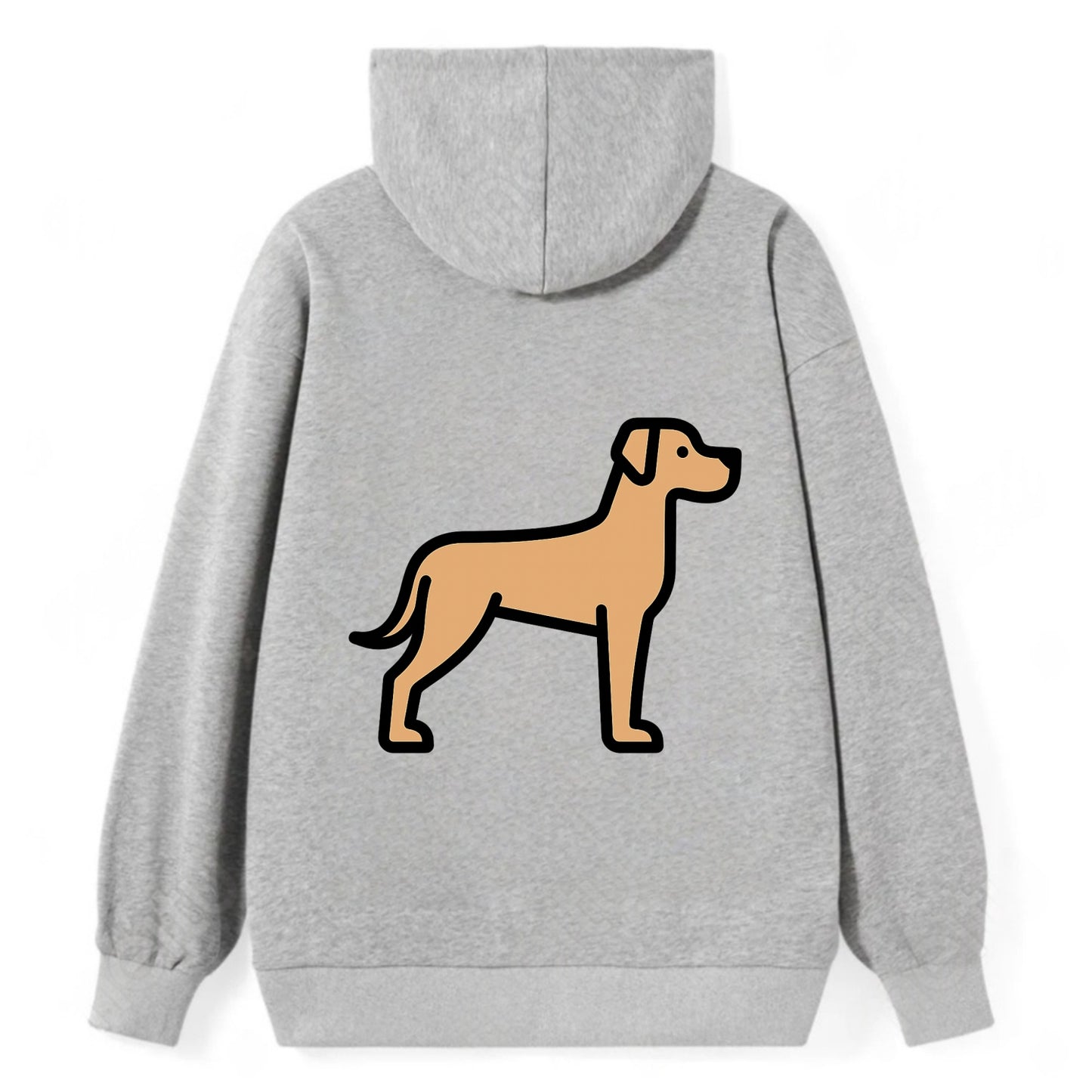 Great Dane - Fawn colored flat side profile - Classic Pullover Hoodie - Grey