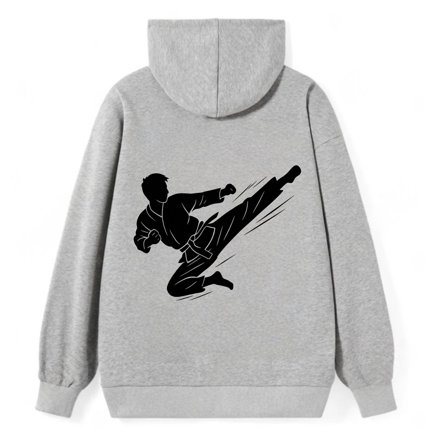 Korean taekwondo flying kick - Classic Pullover Hoodie - Grey