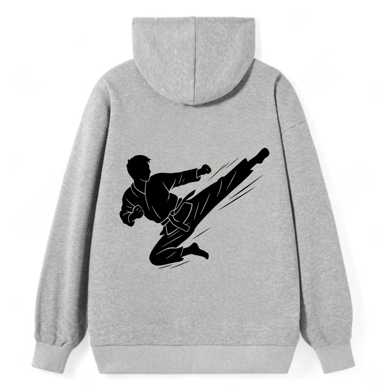 Korean taekwondo flying kick - Classic Pullover Hoodie - Grey