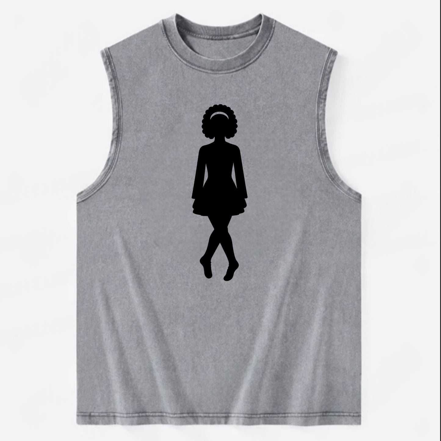 Irish step dancer traditional pose - Vintage Washed Tank - Grey