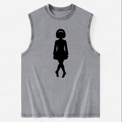 Irish step dancer traditional pose - Vintage Washed Tank - Grey