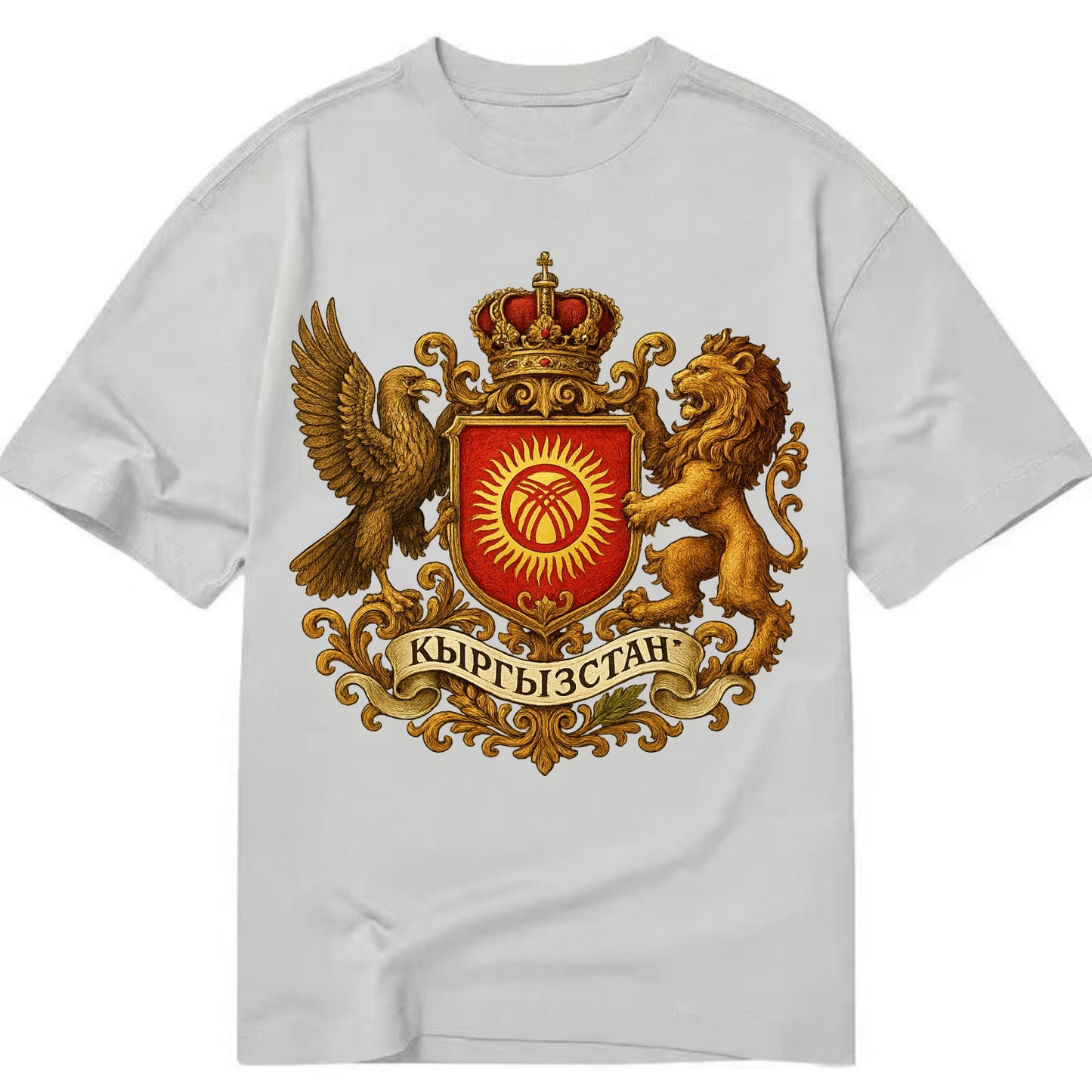 Kyrgyzstan Tunduk Emblem  - Classic T-shirt - Grey