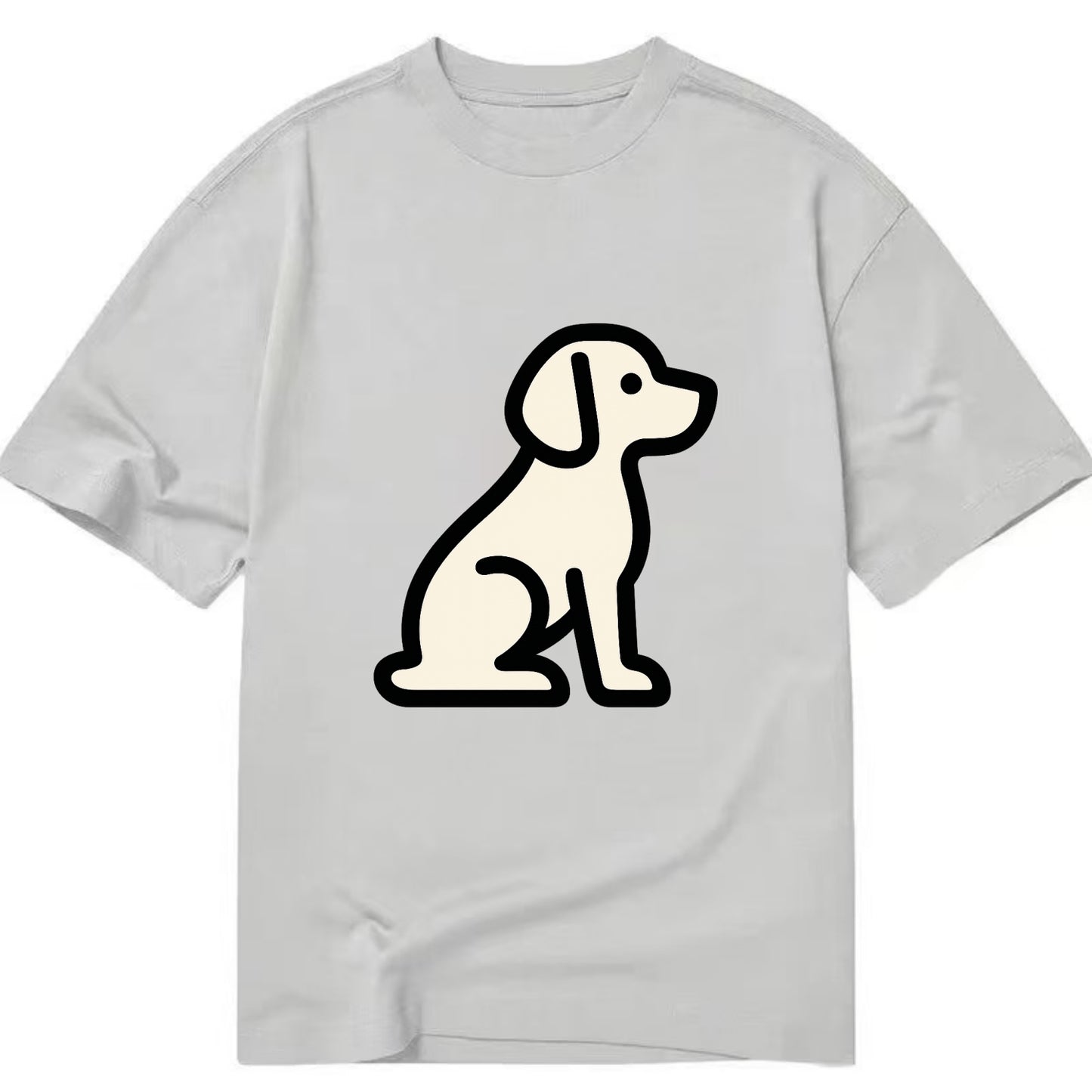 Beagle - Modern minimal sitting pose wit - Classic T-shirt - Grey