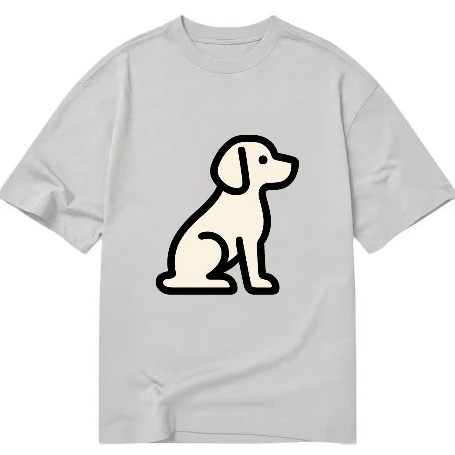 Beagle - Modern minimal sitting pose wit - Classic T-shirt - Grey