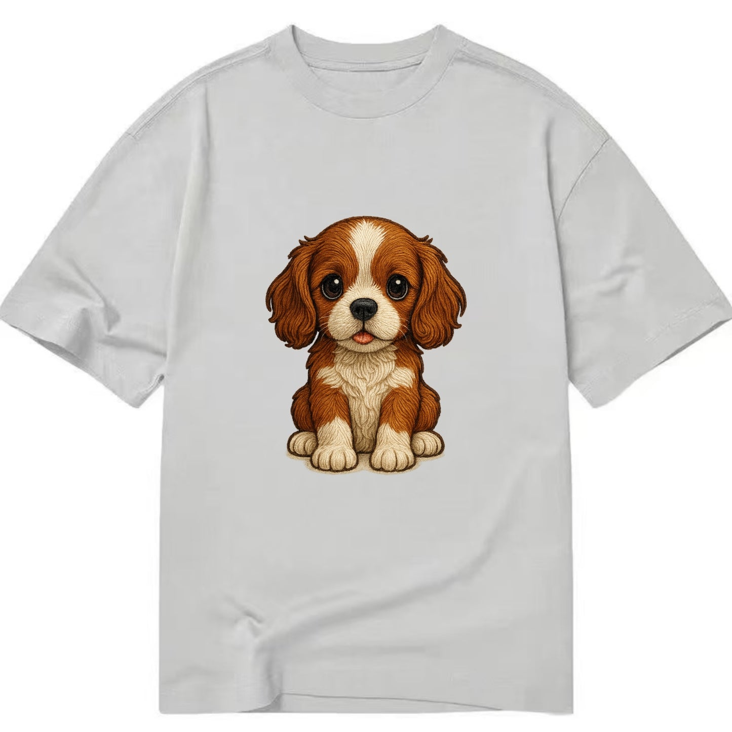 Baby Cavalier King Charles Spaniel Puppy - silky ears, gentle eyes, sweet - Classic T-shirt - Grey