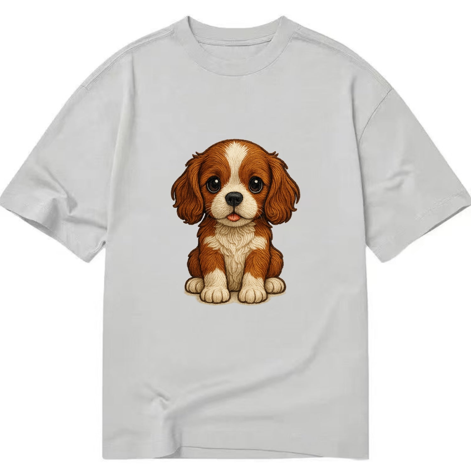 Baby Cavalier King Charles Spaniel Puppy - silky ears, gentle eyes, sweet - Classic T-shirt - Grey