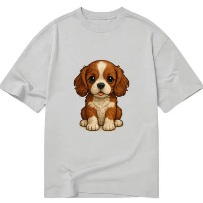 Baby Cavalier King Charles Spaniel Puppy - silky ears, gentle eyes, sweet - Classic T-shirt - Grey
