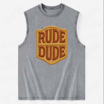 RUDE;DUDE ENERGY Surf Green Trucker - Vintage Washed Tank - Grey