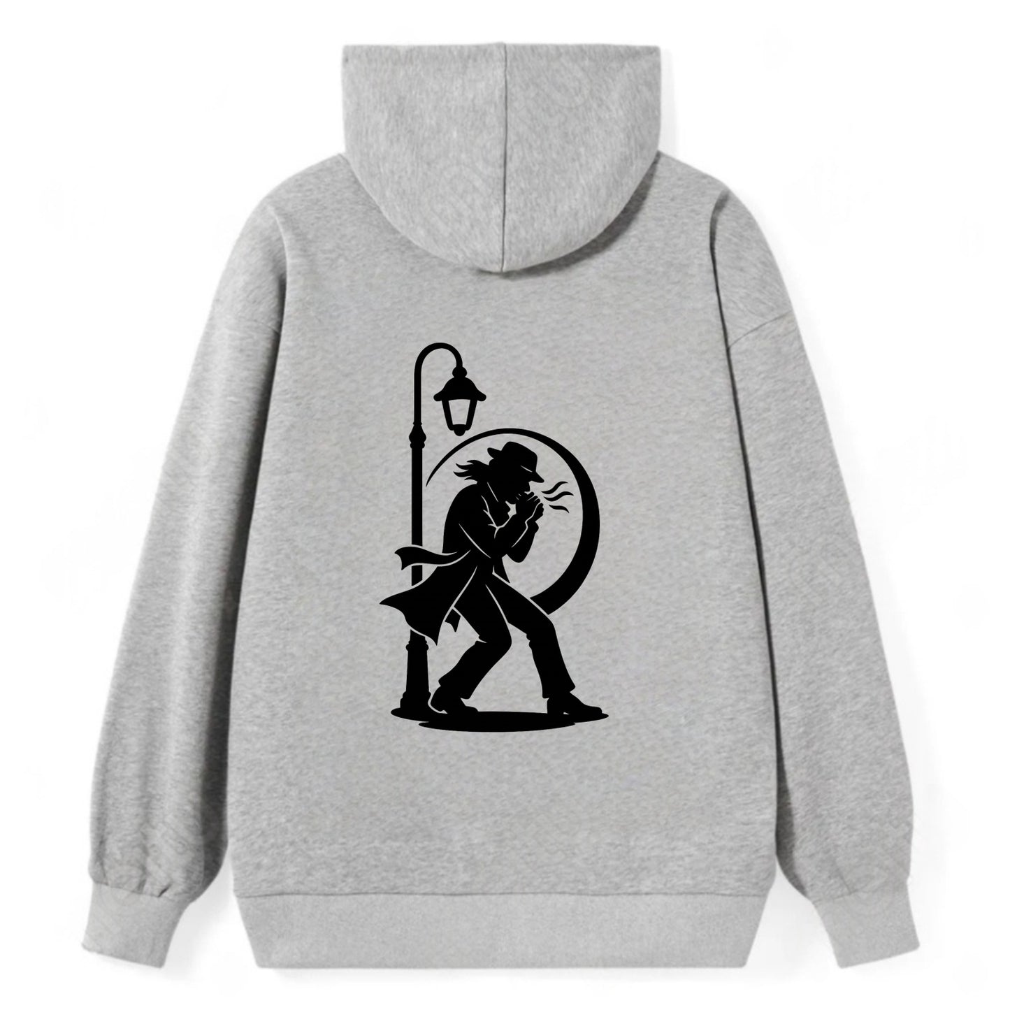 Blues harmonica player under streetlight - Classic Pullover Hoodie - Grey