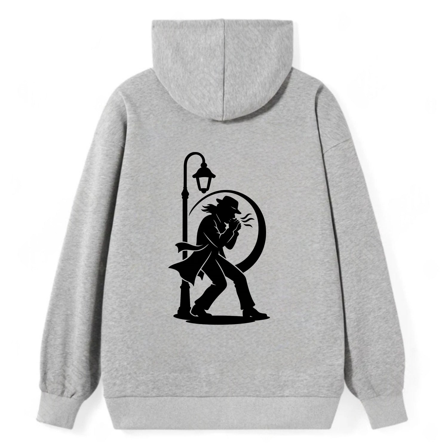Blues harmonica player under streetlight - Classic Pullover Hoodie - Grey