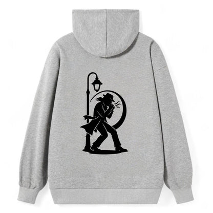 Blues harmonica player under streetlight - Classic Pullover Hoodie - Grey