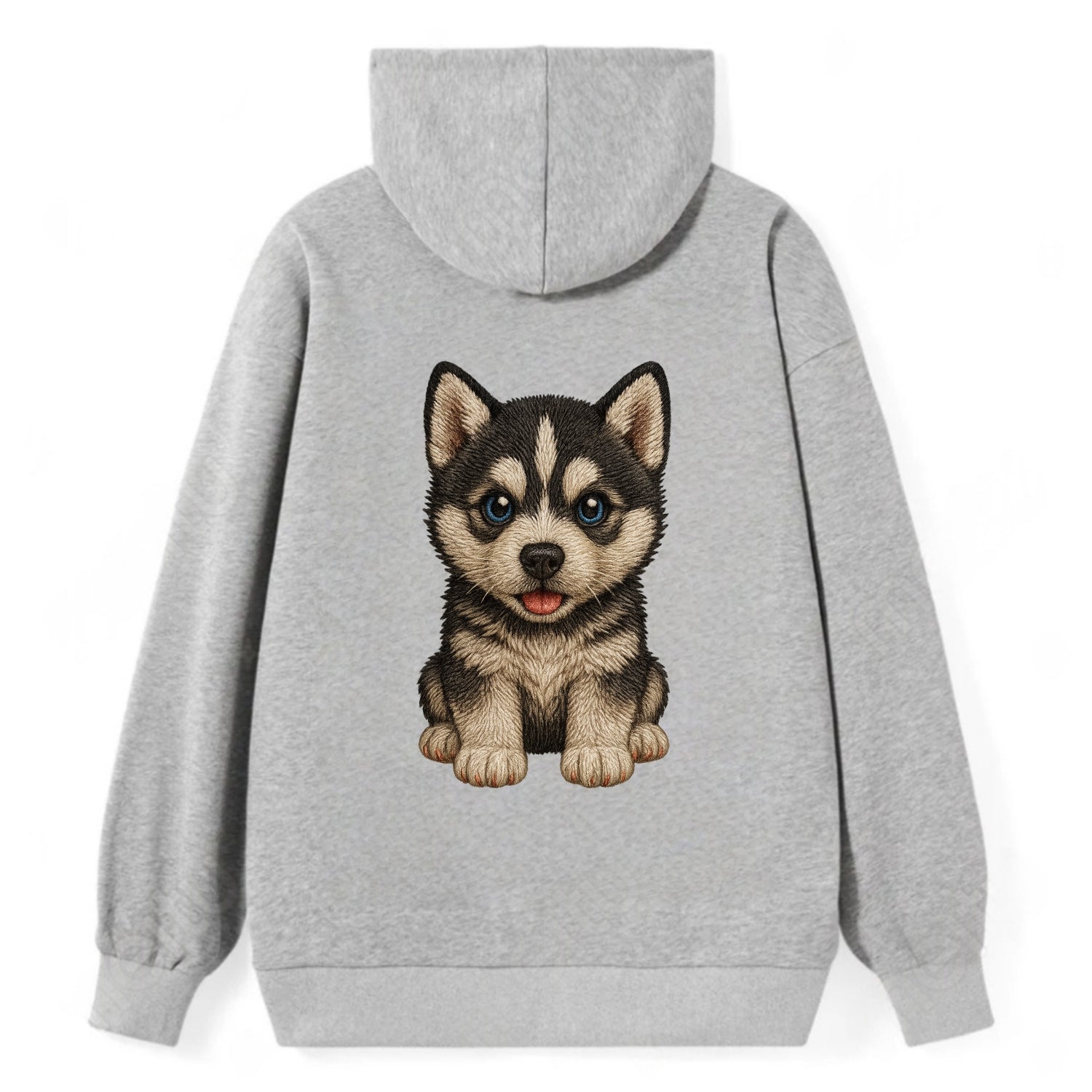 Baby Siberian Husky Puppy - blue or bi-colored eyes, fluffy coat, - Classic Pullover Hoodie - Grey