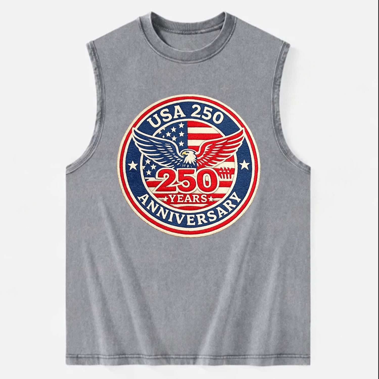 Usa 250th Anniversary Eagle - Vintage Washed Tank - Grey