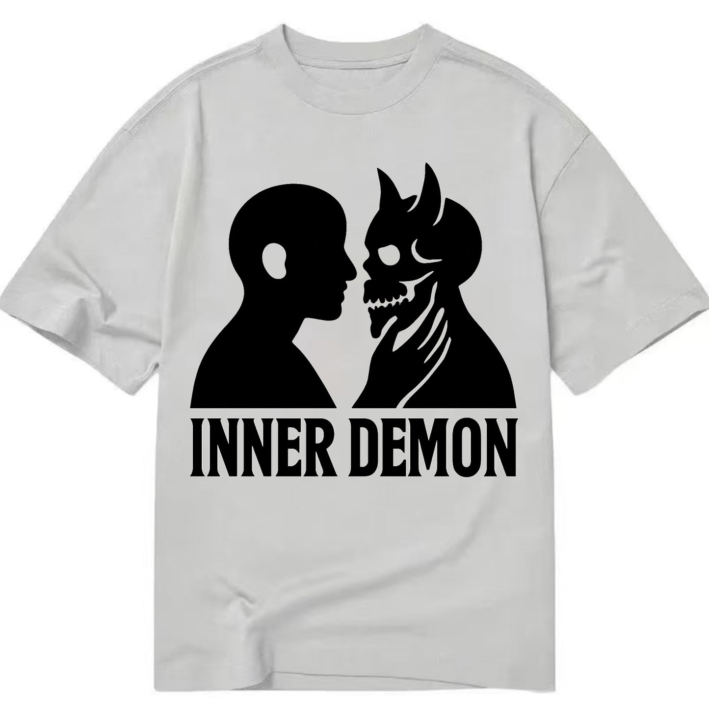 Inner Demon - Figure confronting shadow Classic T-shirt - Grey