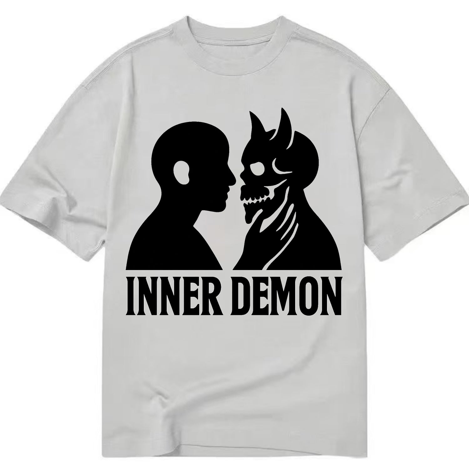 Inner Demon - Figure confronting shadow Classic T-shirt - Grey
