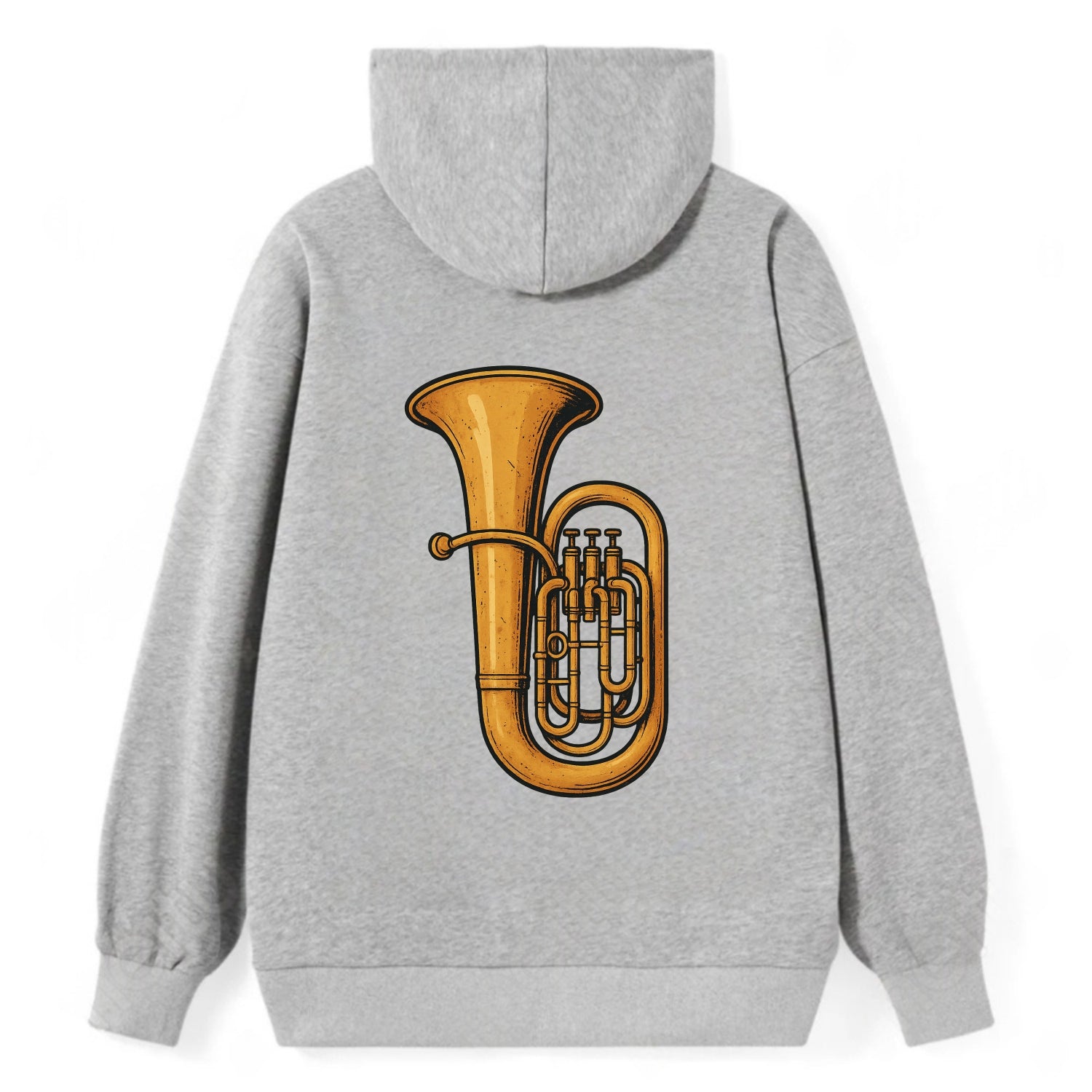 Tuba with large brass bell - Classic Pullover Hoodie - Grey