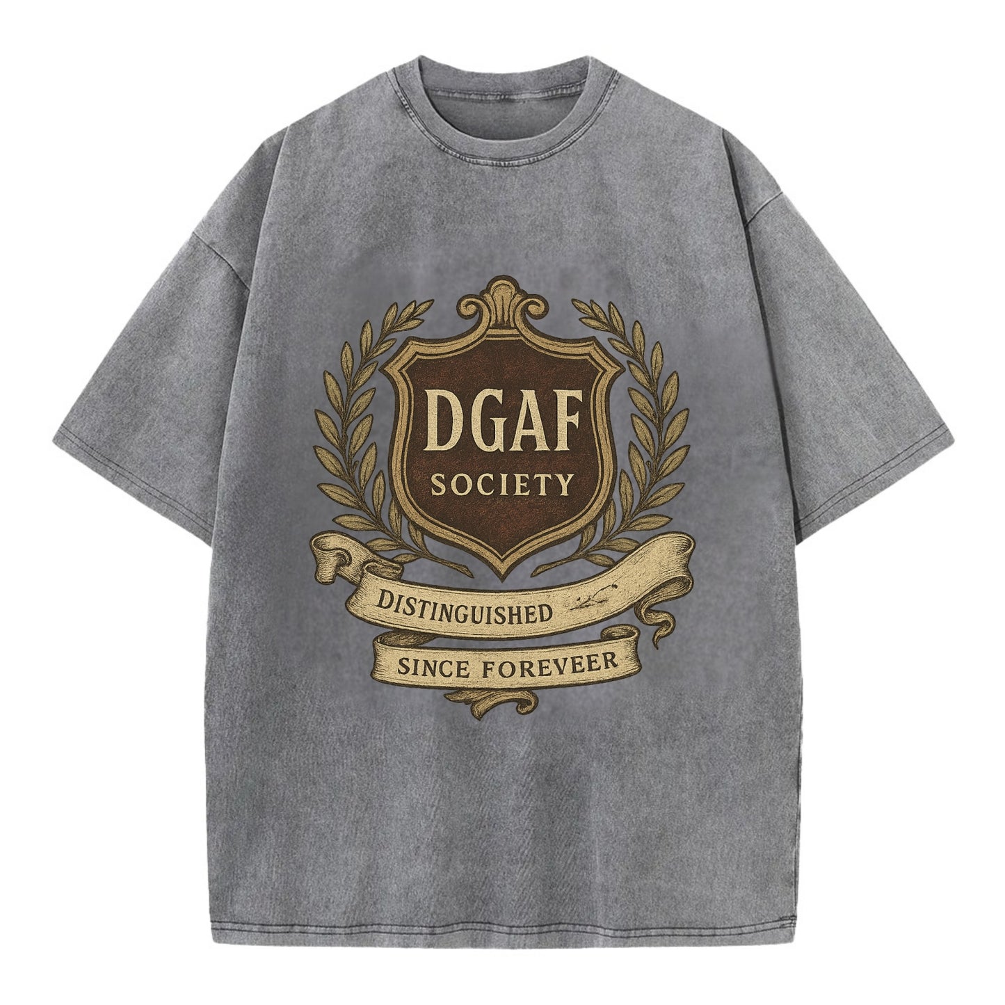 Official membership card design - "DGAF Society - Distinguished Members Since - Vintage T-shirt - Grey