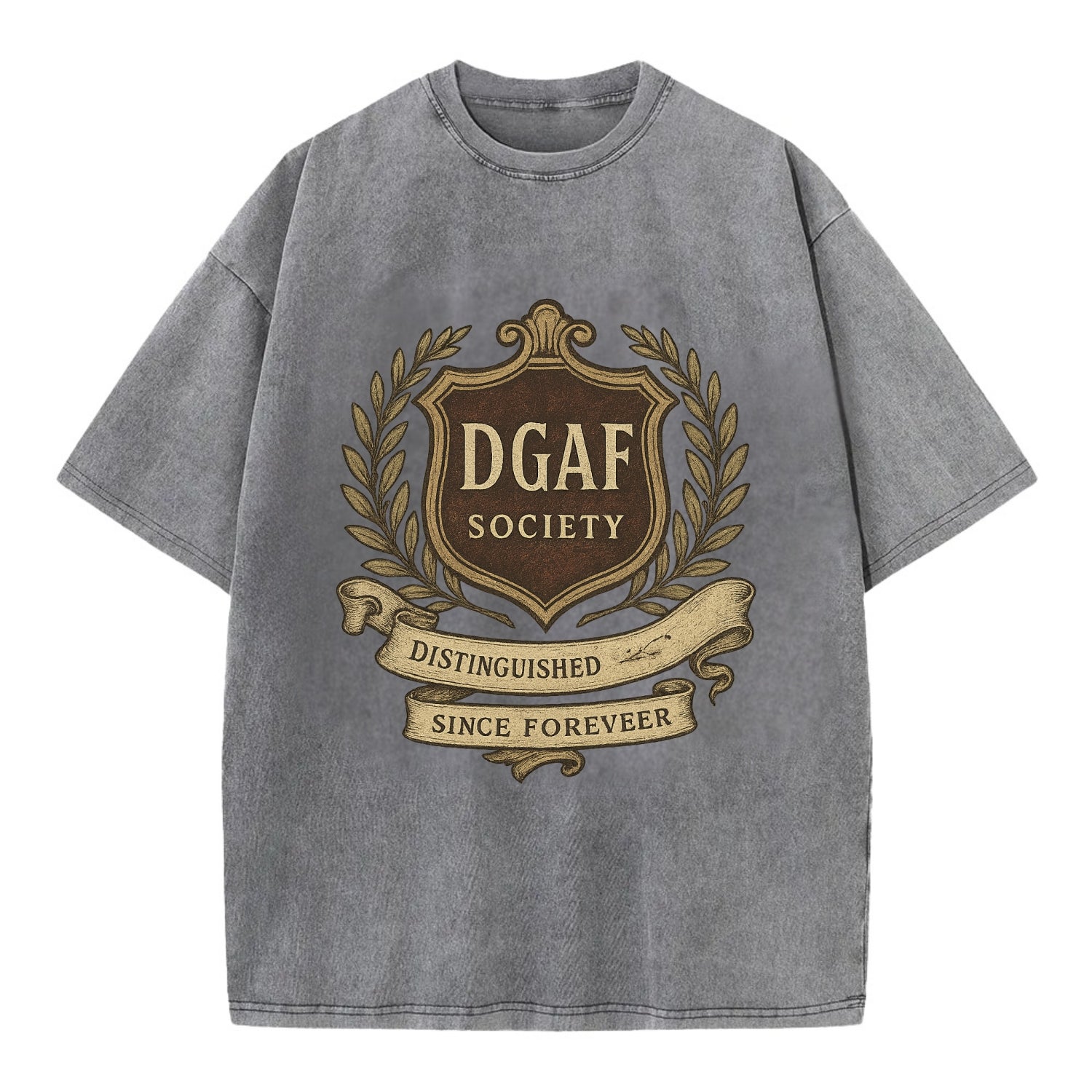 Official membership card design - "DGAF Society - Distinguished Members Since - Vintage T-shirt - Grey