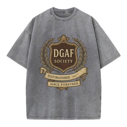 Official membership card design - "DGAF Society - Distinguished Members Since - Vintage T-shirt - Grey