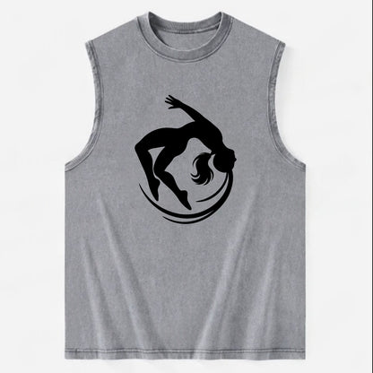 Gymnast mid-backflip rotation - Vintage Washed Tank - Grey