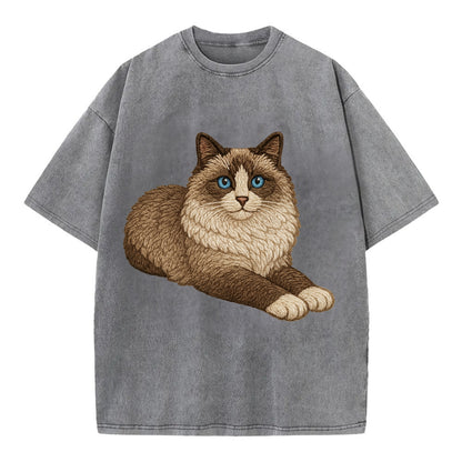 Ragdoll  relaxed lying down with head up Vintage T-shirt - Grey