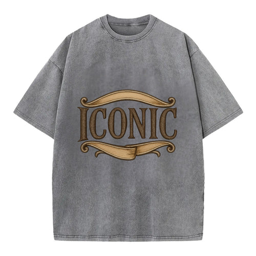 Bold typography design - ICONIC - instantly recognizable, trendsetter - Vintage T-shirt