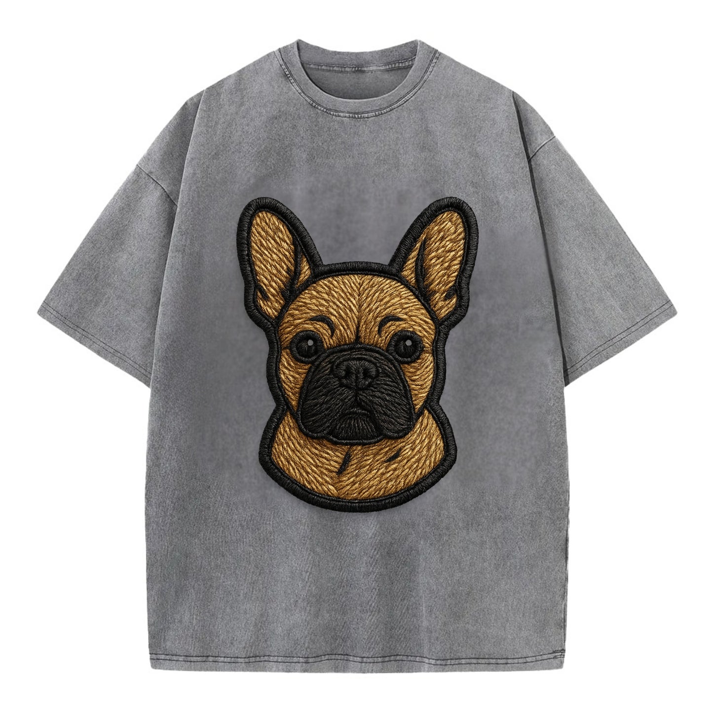 French Bulldog - Modern streetwear style - Vintage T-shirt - Grey