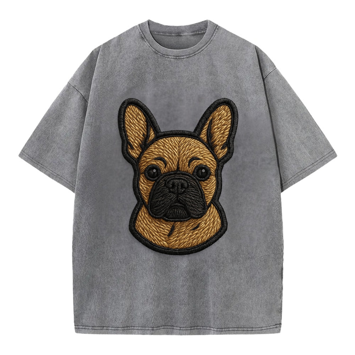 French Bulldog - Modern streetwear style - Vintage T-shirt - Grey