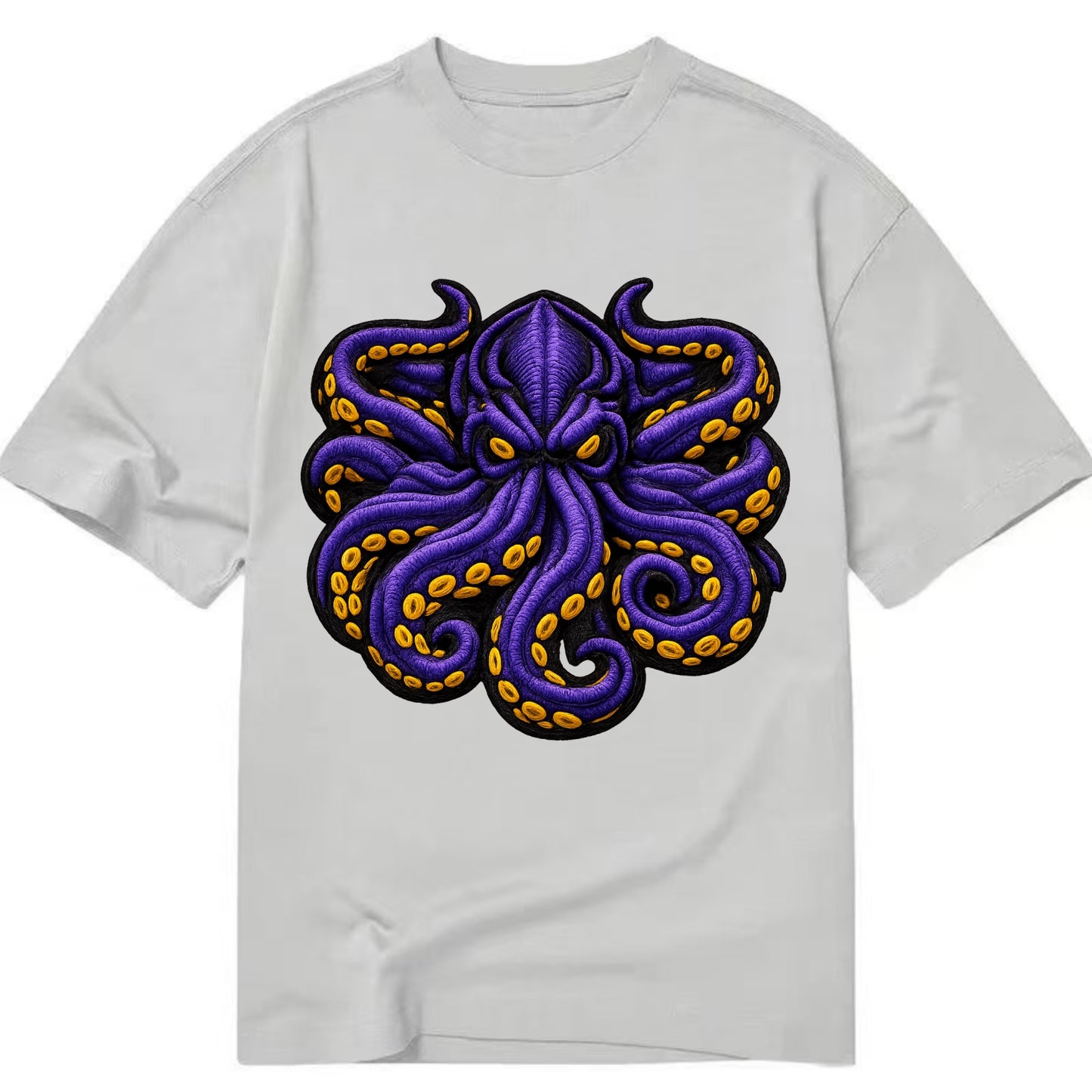 KRAKEN TENTACLES - sea monster in purple and black , deep sea - Classic T-shirt - Grey