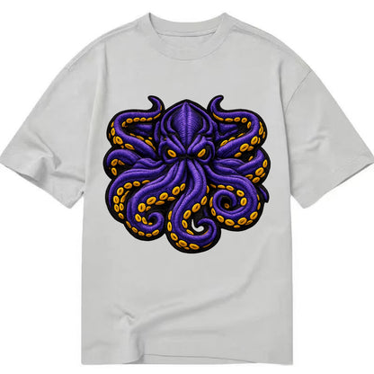 KRAKEN TENTACLES - sea monster in purple and black , deep sea - Classic T-shirt - Grey