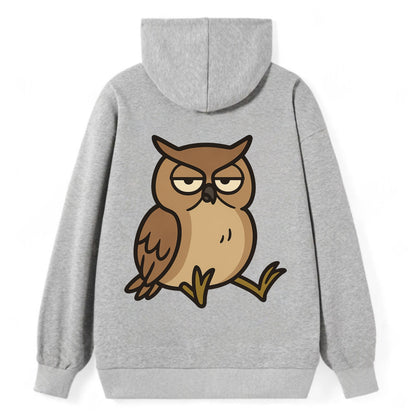 The Owl Judging Silently - Classic Pullover Hoodie - Grey
