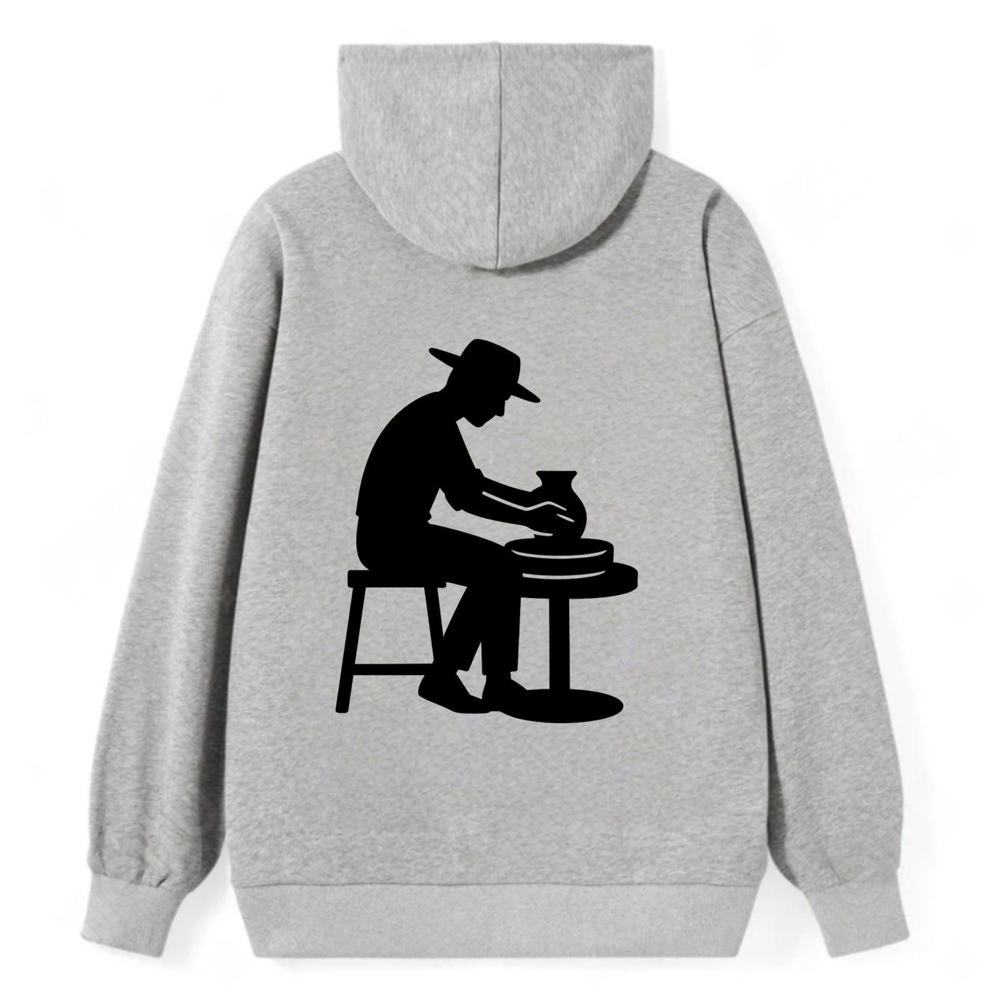 Potter shaping clay on wheel - Classic Pullover Hoodie - Grey