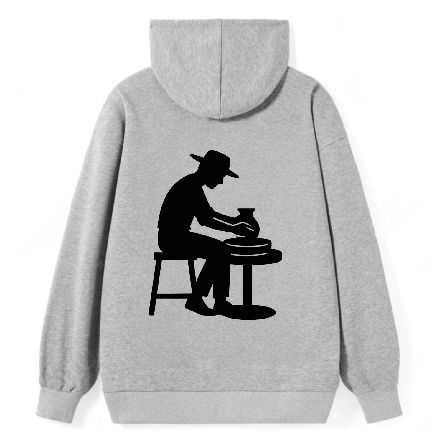 Potter shaping clay on wheel - Classic Pullover Hoodie - Grey
